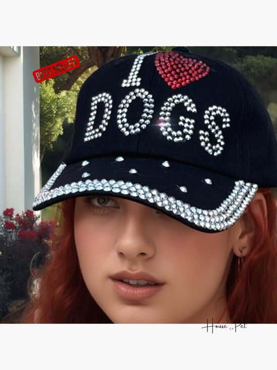 Rhinestone Baseball Cap, Bedazzled Distressed Denim Hat, Sparkle Bling Cap for main image 7